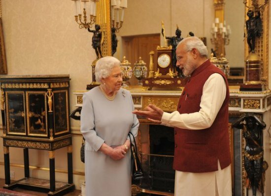 Narendra Modi UK visit 2015: Pics of electric atmosphere at Wembley Stadium for 'UKWelcomesModi' community reception Narendra Modi meets Her Majesty The Queen at Buckingham Palace, London